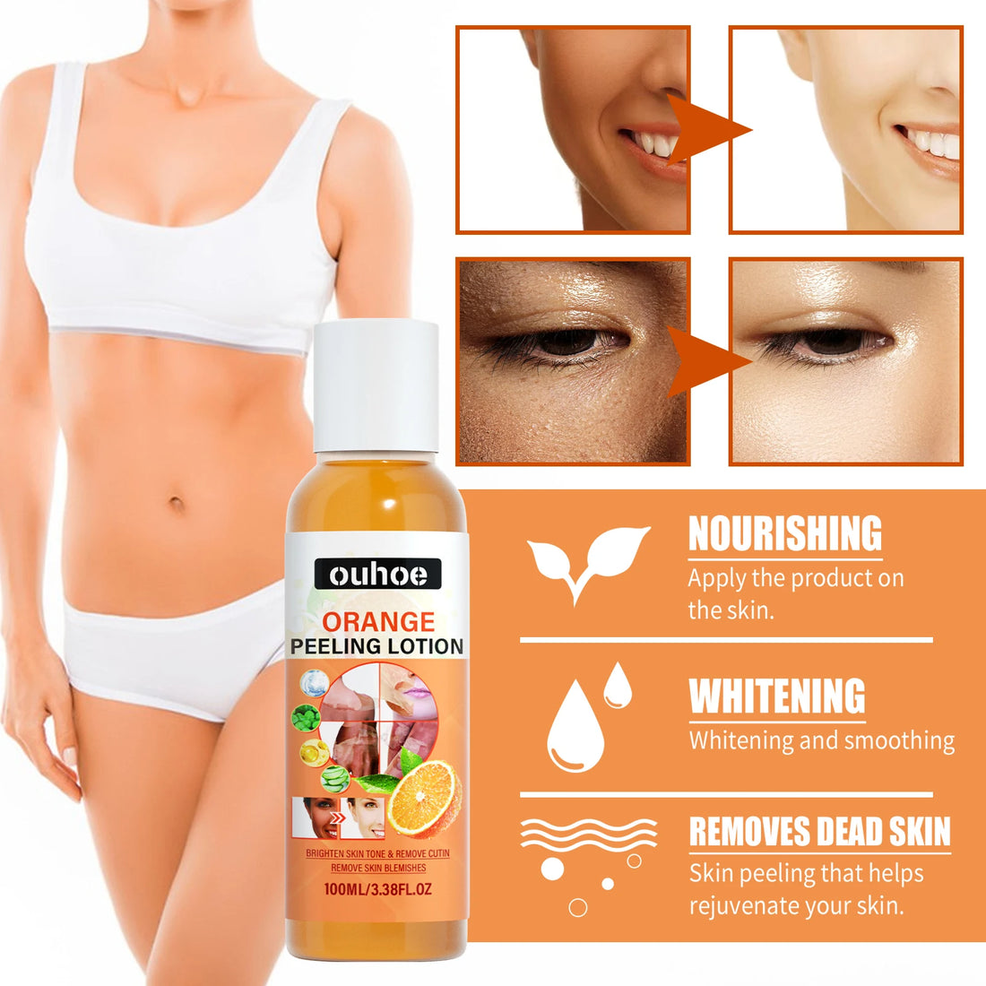 Yellow Peeling Oil Bleaching Face Body Dark Skin Brighten Whiten Lotion Hand Foot Dead Skin Peel Exfoliate Nourish New Skin Tone