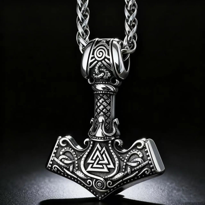 Collar colgante de runa nórdica vikinga Mjolnir martillo de Thor de acero inoxidable 316L HNSP para hombre, joyería antigua, accesorios, regalo ideal