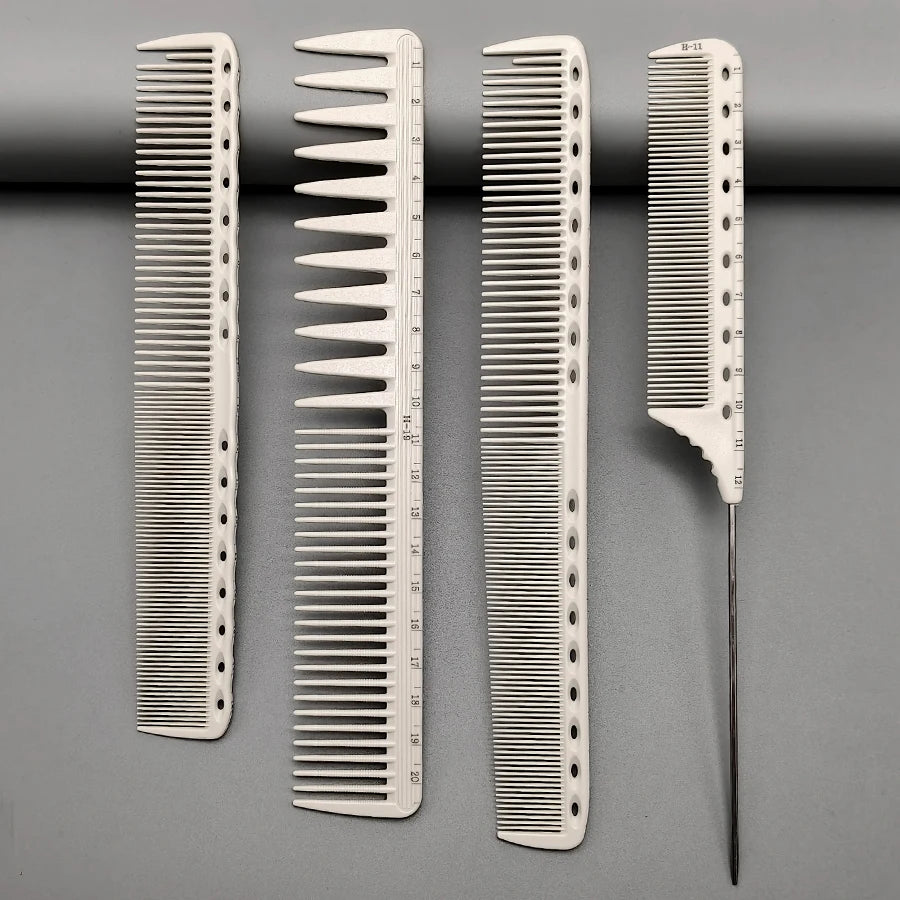 4Pcs Graduated Combs, Combs with Measuring Scales, Can Precisely Cut Hair, a Must-Have Hair Cutting Comb Set for Salon Stylists, and a Hair Styling Comb Set for Home Use