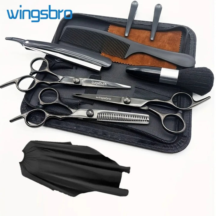 Wingsbro 11Pcs Professional Hairdressing Scissors Stainless Steel Barber Hair Cutting Scissors Sets Salon Hair Styling Tools