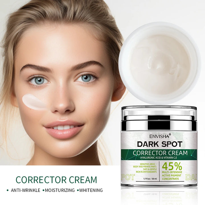 ENVISHA Face Skin Care Whitening Freckle Cream Remove Melasma Dark Spots Melanin Brighten Anti-Aging Lightening Shrink Pores