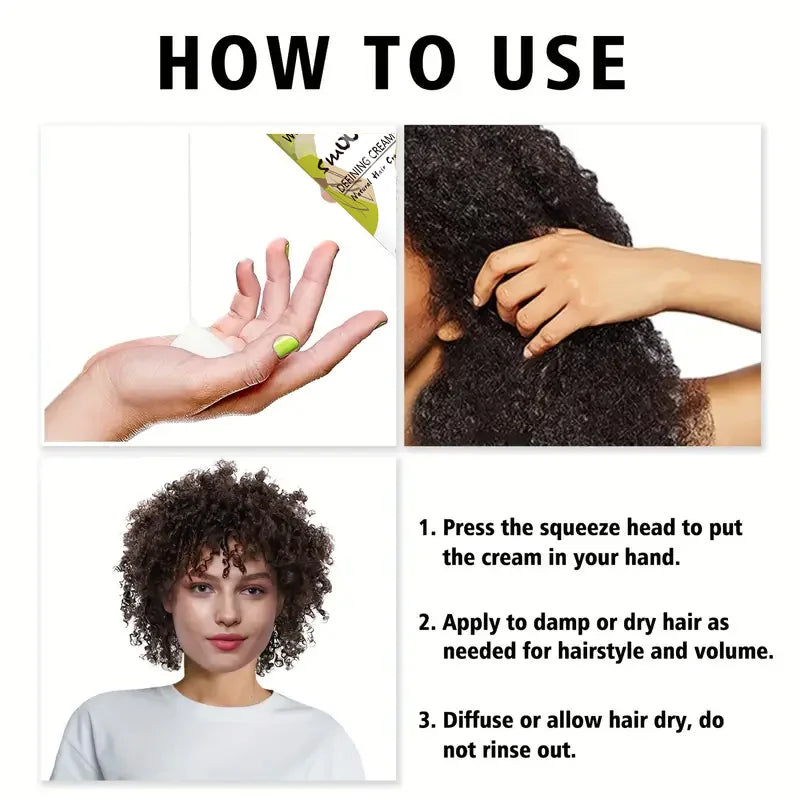 Love Your Curly Hair - All in One Curly Cream Styling, Anti-Curly Curly Cream Curly Hair, Repair, Definition, Hydrating Japanese Style and Shea Butter, 150g Halalzen
