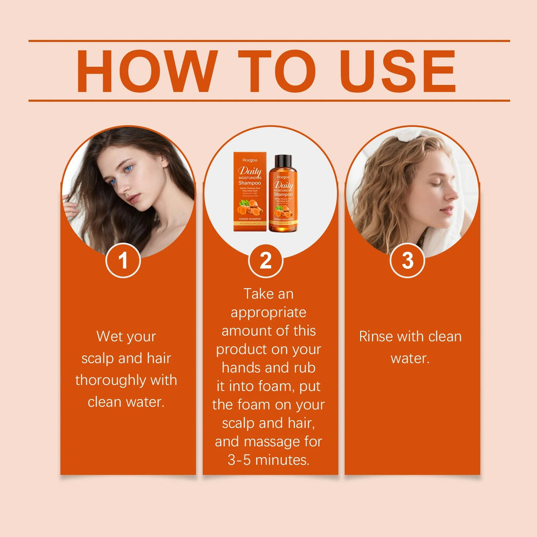 Ginger Care Shampoo - Cleanses scalp and hair, with herbal ingredients for smooth, voluminous, and moisturizing hair Halalzen