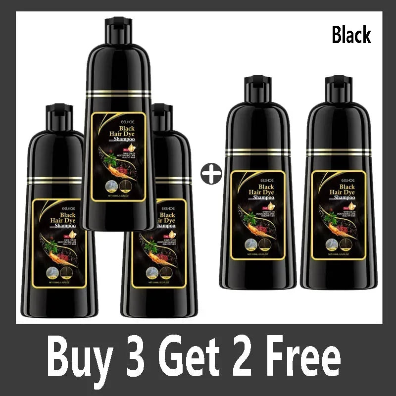 Instant Black Dye Shampoo Black Brown Hair Coloring Natural Herbal Ginseng Hair Repair Shampoo Grey White Hair Dyed Black
