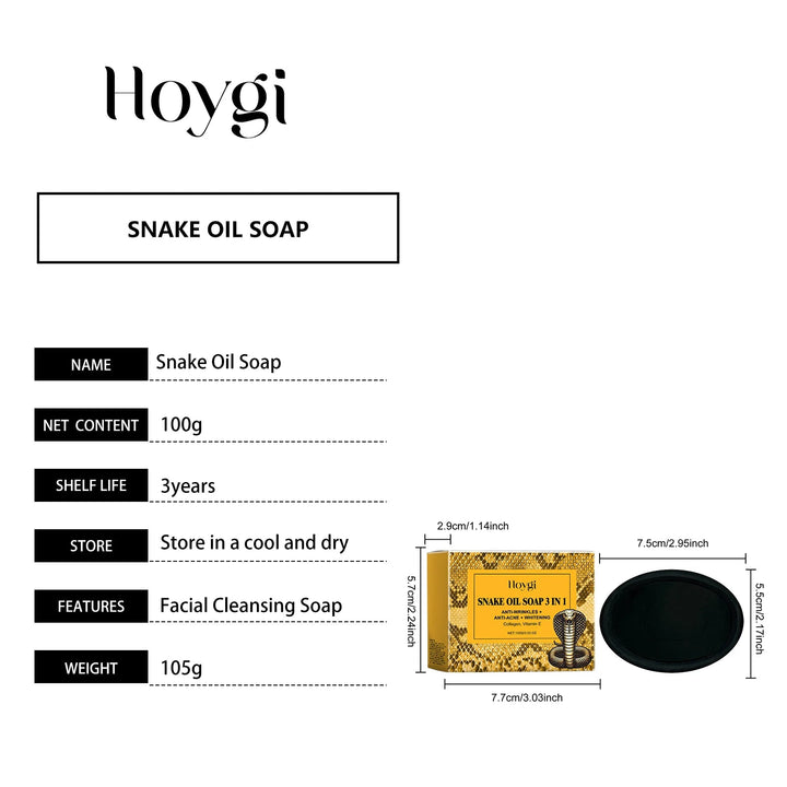 Snake Oil Cleansing Soap - Gentle Facial Cleansing, Leaves Skin Tender & Smooth, Refreshing & Oil-Control Cleansing Soap Halalzen