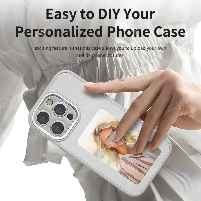 NFC 4 Color Phone Case For iPhone 15 14 13 Pro Max DIY Personalized Custom Cases E ink Screen Phone Cover Protection Cartoon