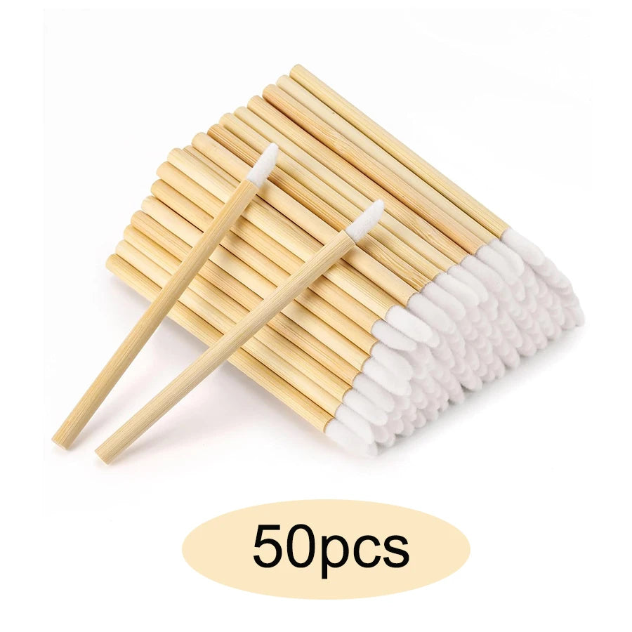 50/100/300pcs Eyebrow Eyelash Brushes Wooden Eyelash Spoolies Mascara Wands Lip Applicator for Eyelash Extension Makeup Tool