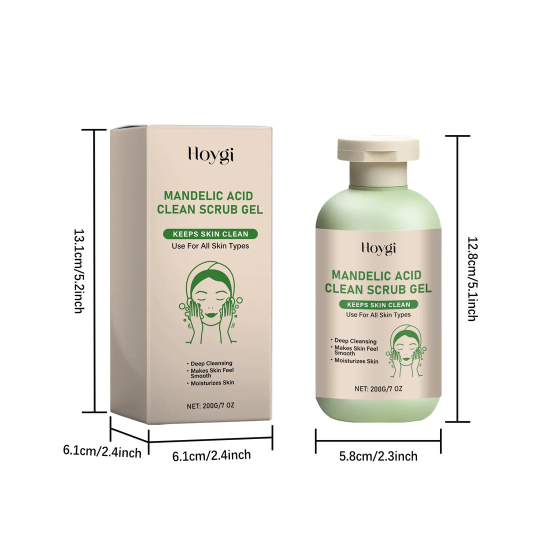 Mandelic Acid Body Clean Scrub Gel Exfoliating Gentle Dead Skin Remover Smoothing Skin Care Hydrating Deep Cleansing Scrub