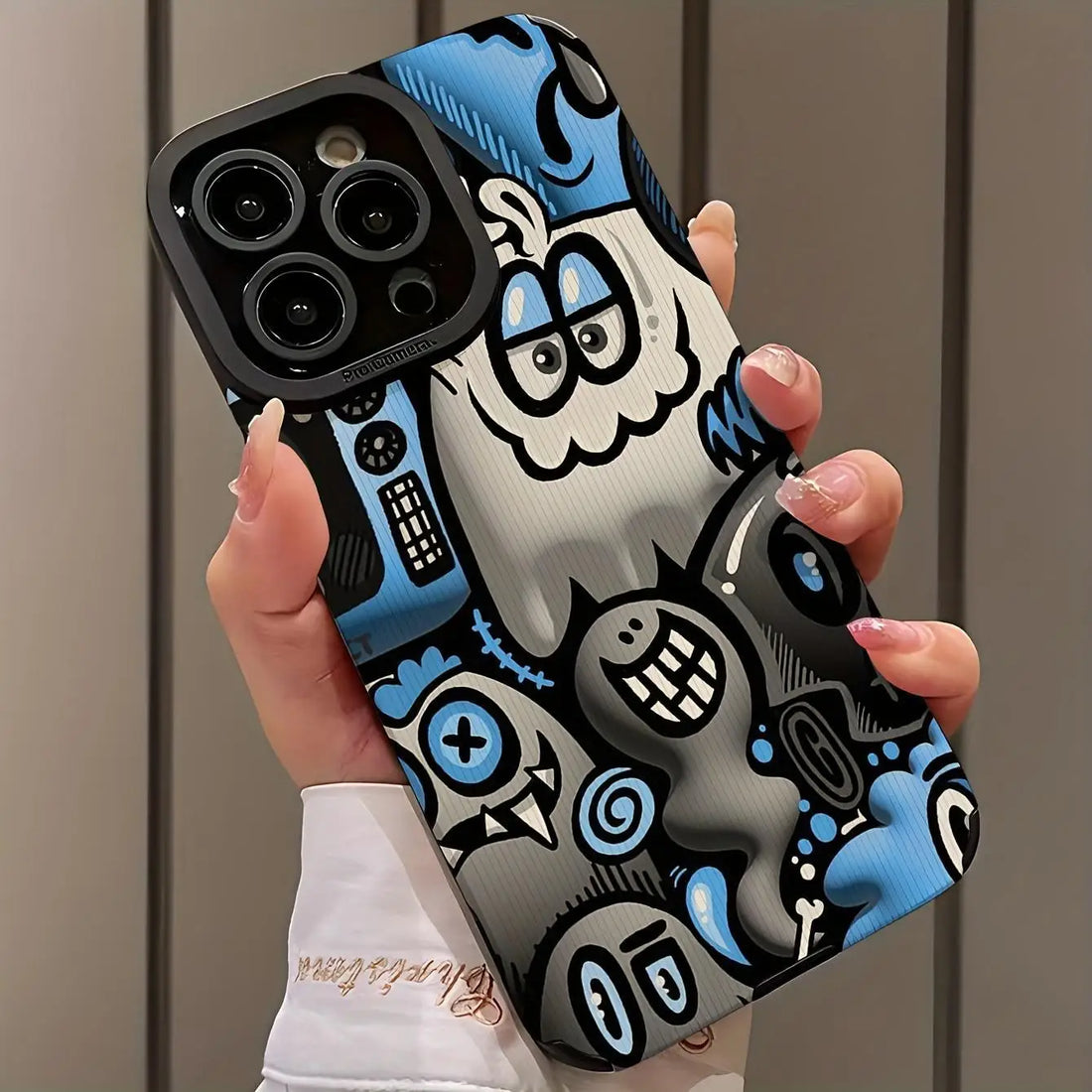 Creative Cartoon Graffiti Pattern Phone Case Protective Cover Compatible with IPhone IPhone 16 Pro Max 15 Pro 14Plus 13 12 11