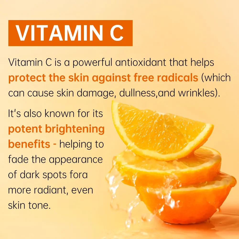 Vitamin C for Face Whitening Set Dark Spots Removal Cream Skincare Kits Eye Lightening Moisturizing Facial Serum Skin Care