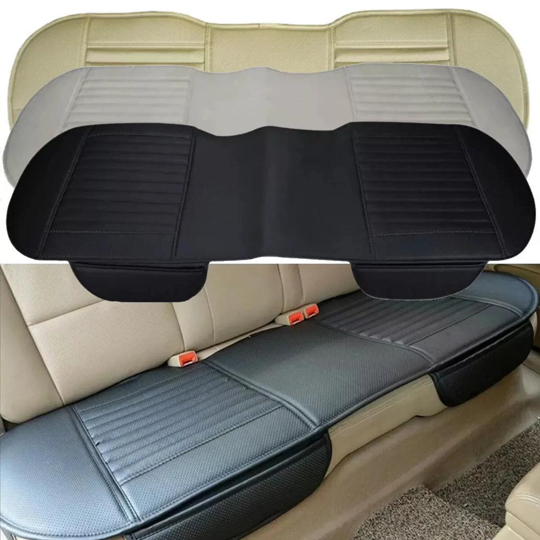 Four Season Rear Back Car Seat Cover PU Leather Seat Cushion Universal Breathable Seats Cover Protector Pad Interior Accessories