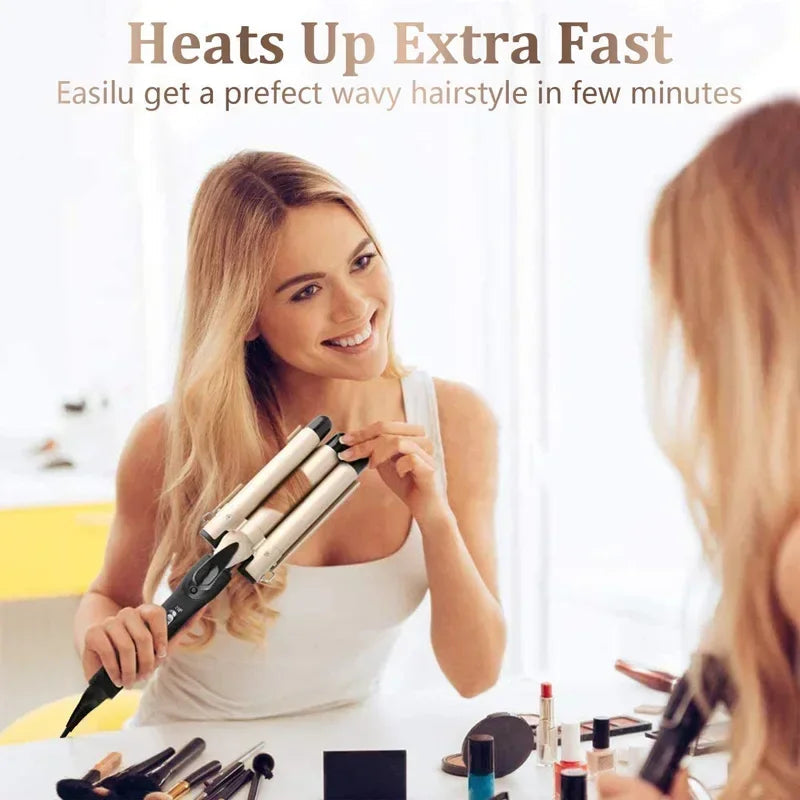 Professional Hair Curling Iron Ceramic Triple Barrel Hair Curler Irons Hair Wave Waver Styling Tools Hair Styling Appliances Halalzen