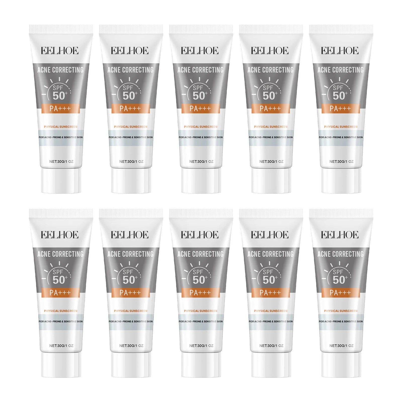 EELHOE 30g Vitamin E Sunscreen Long-lasting Moisturizing Anti-UV Anti-dry Skin SPF 50 Cream Maintains Elasticity Glow Skin Care Halalzen