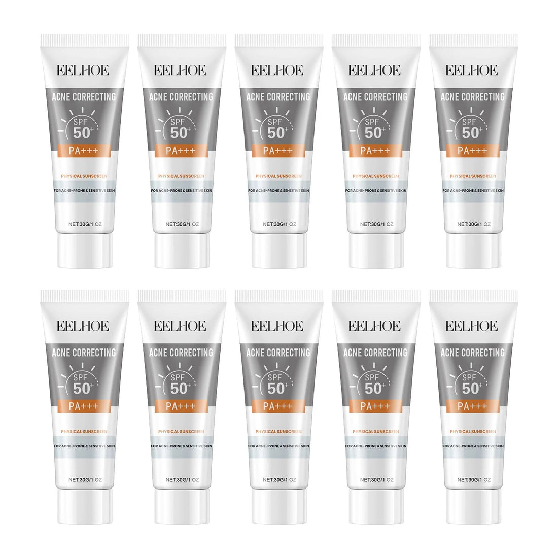 EELHOE 30g Vitamin E Sunscreen Long-lasting Moisturizing Anti-UV Anti-dry Skin SPF 50 Cream Maintains Elasticity Glow Skin Care Halalzen