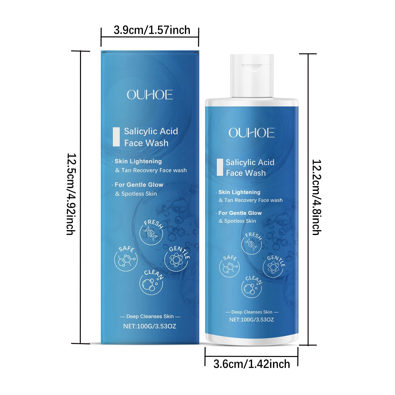 Salicylic Acid Facial Cleanser Acne Treatment Moisturizing Oil Control Skincare Face Wash Cleansing Pore Hydrating Skin Care Halalzen