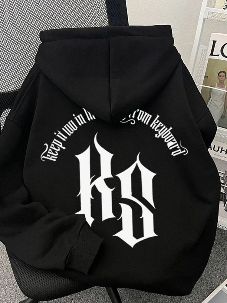 2025 Autumn Goth Fashion Letter Printed Hoodies For Man Hip Hop Cotton Fleece Hooded Sweatshirts Y2K Streetwear Pullover Hoody