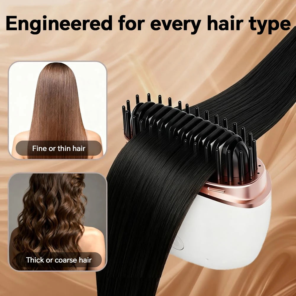 Mini Straightener USB Rechargeable Hair Straightener Brush - Anti-Scald Shell, Cordless Straightening Comb for Smooth Hairstyle Halalzen