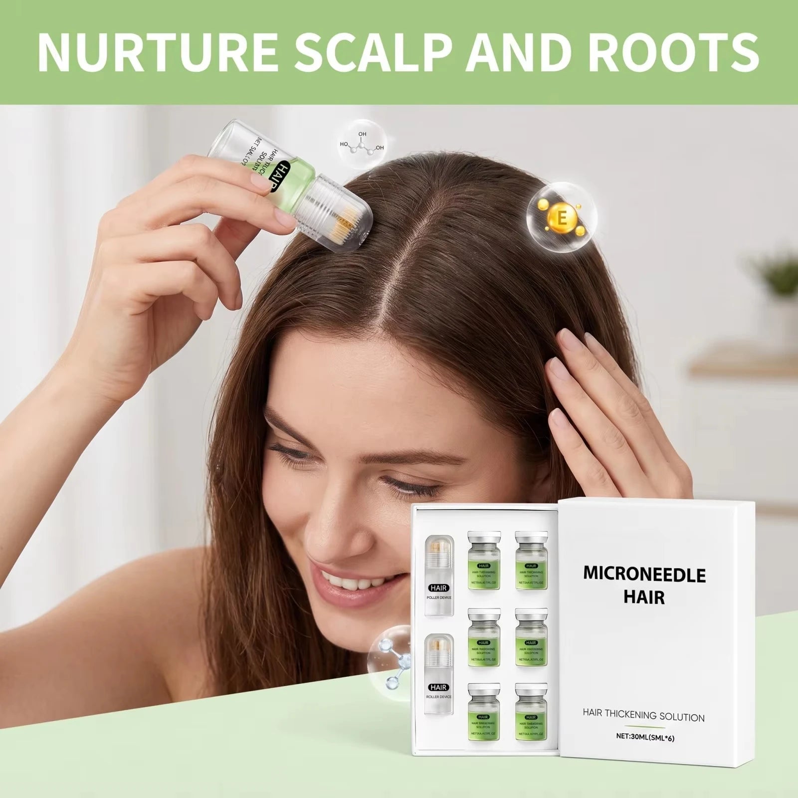 0.2MM Microneedle Hair Growth Treatment Kit, Scalp Nourishing Serum, Household Scalp Care Set for Thicker Healthier Hair