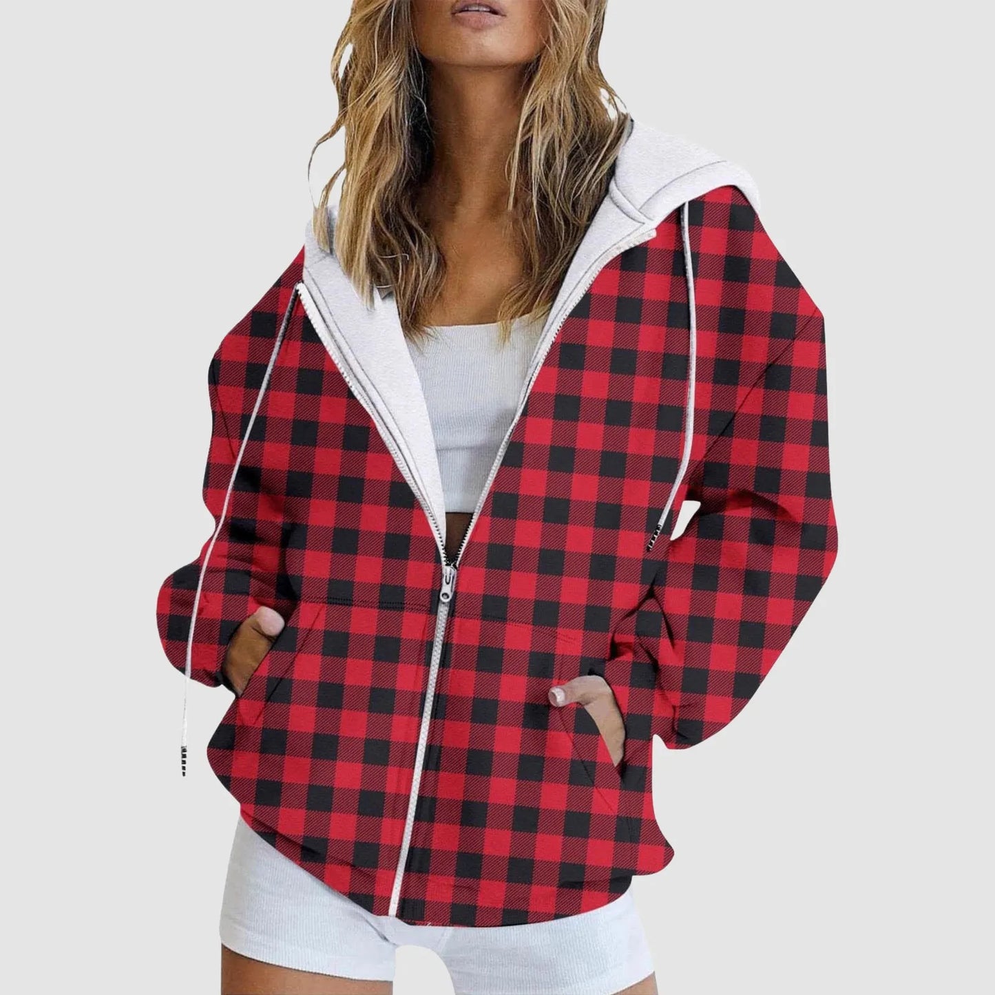 Hoodies For Teen Girls Trendy Womens Zip Up Hoodies Long Sleeve Oversized Sweatshirts Fleece Jacket Pockets 2025 Y2k Clothes