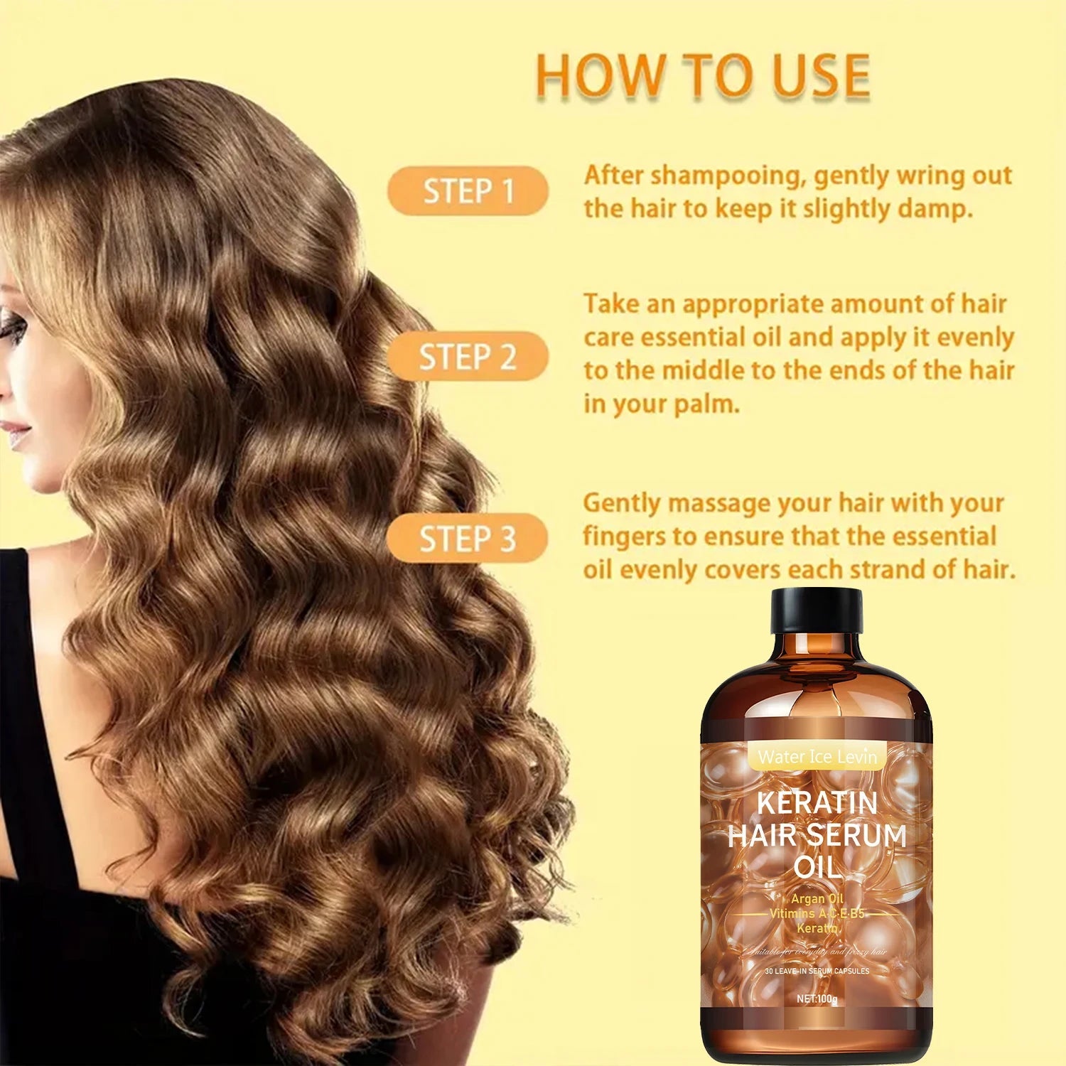 Hair Care Essential Oil, Repairs Hair Roots and Fills Cuticles and Pores, Deeply Nourishes and Locks in Moisture, Moisturizes Dry Hair Halalzen