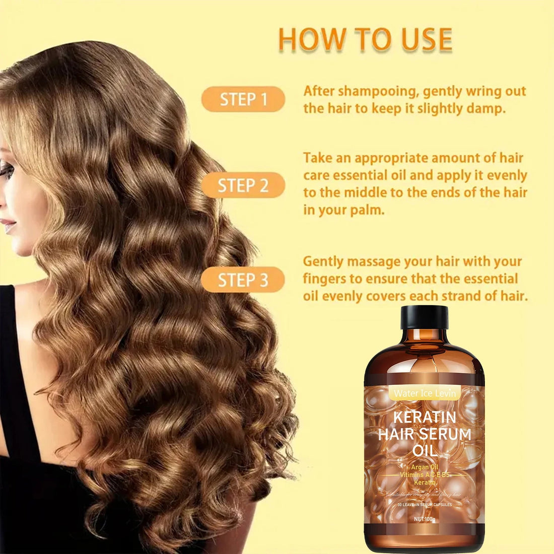 Hair Care Essential Oil, Repairs Hair Roots and Fills Cuticles and Pores, Deeply Nourishes and Locks in Moisture, Moisturizes Dry Hair Halalzen