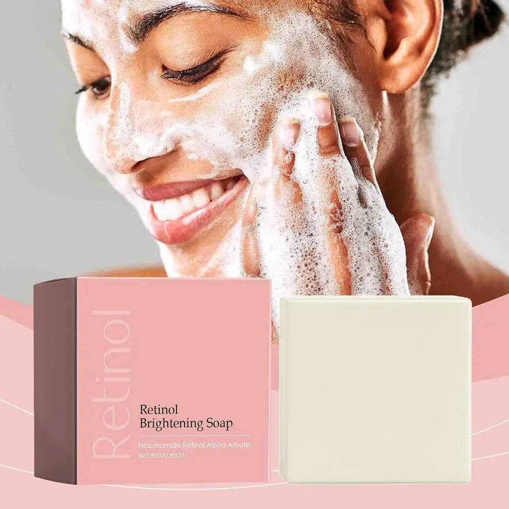 Korean Retinol Brightening Spot-Removing Cleansing Soap - Deeply Cleanses Fades Dark Spots Fine Lines Repairs Skin Daily Facial