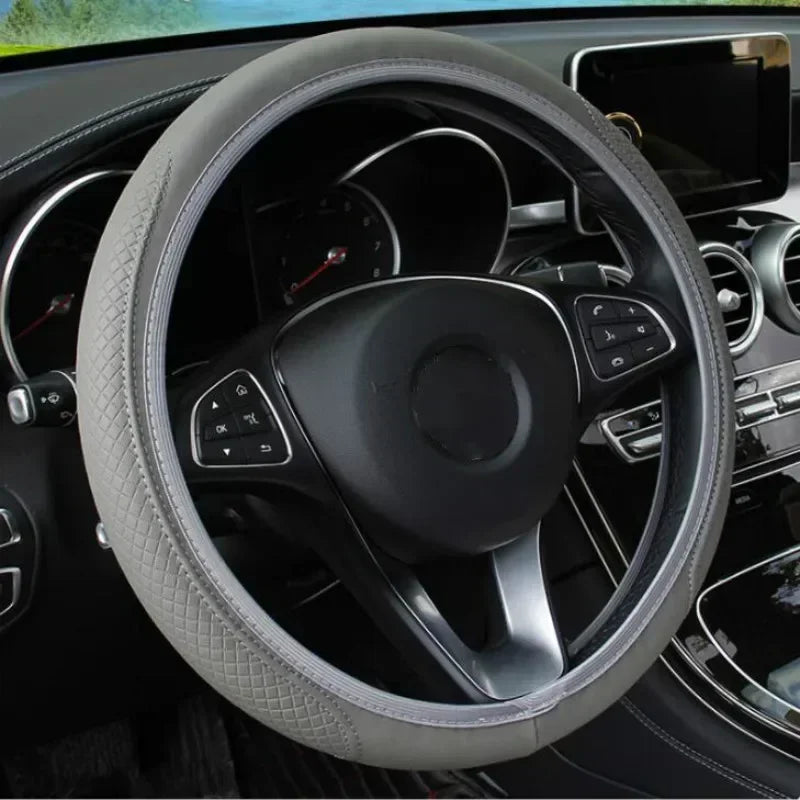 Car Steering Wheel Cover Skidproof Auto Steering- Wheel Cover Anti-Slip Embossing Leather Car-styling Car Accessories