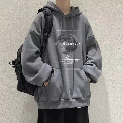 Goth Moon Graphic Print Y2K Hoodies Men Hip Hop Fashion Pullovers Hoody Autumn Streetwear Fleece Baggy Hooded Sweatshirts