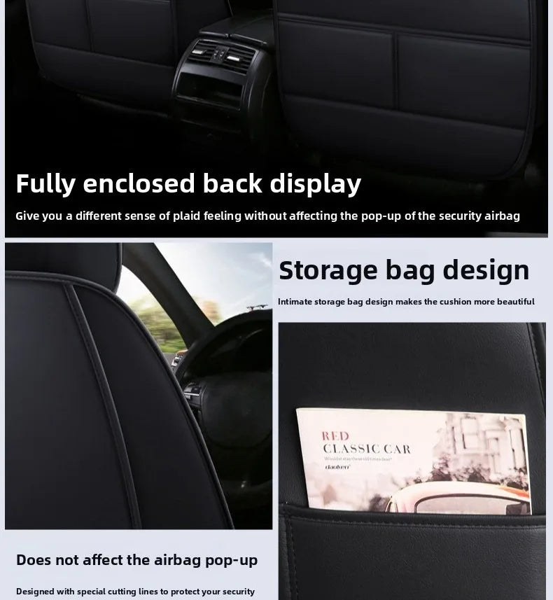 FOR Nissan Frontier car seat cover, fully covered with PU leather ice silk splicing, soft, comfortable and wear-resistant