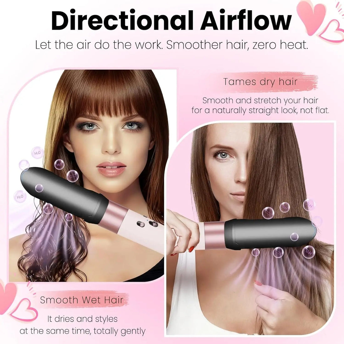 Hair Smoothing Nozzle Gentle Airflow Hair Smooth Attachment Compatible with HS01/05/08 Airwrap Sleek Polished Straight Hairs Halalzen