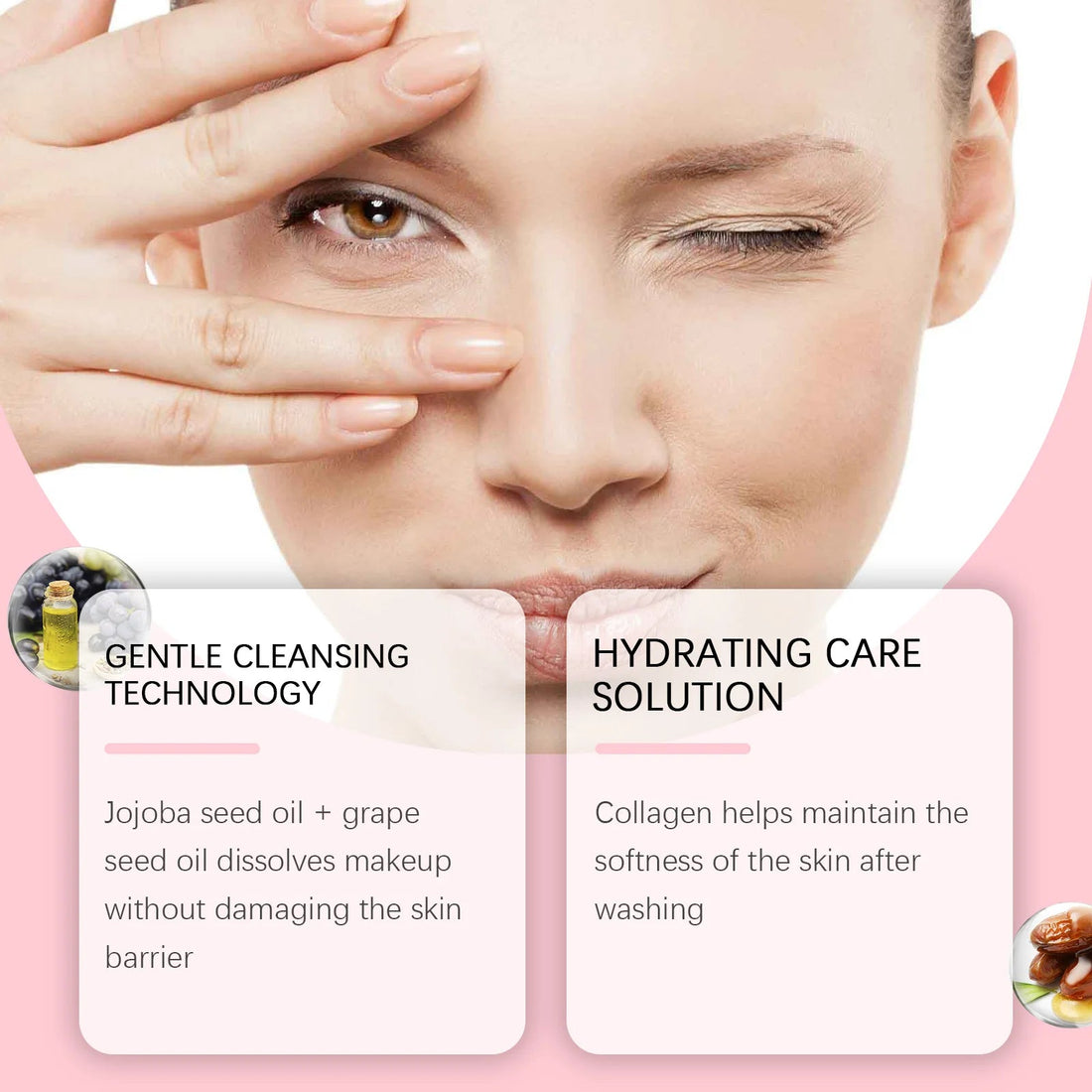 Hoygi 100ml Collagen Infused Makeup Remover Oil Jojoba Fast Emulsifying Gentle Cleansing for Waterproof Makeup Vegan No Residue Halalzen