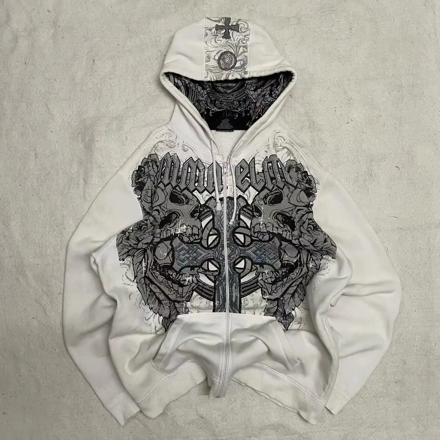 Autumn and Winter New Fashion Letter Embroidery Patch Zipper Sweater Women Y2K Harajuku Retro Gothic Casual Joker Sports Sweater