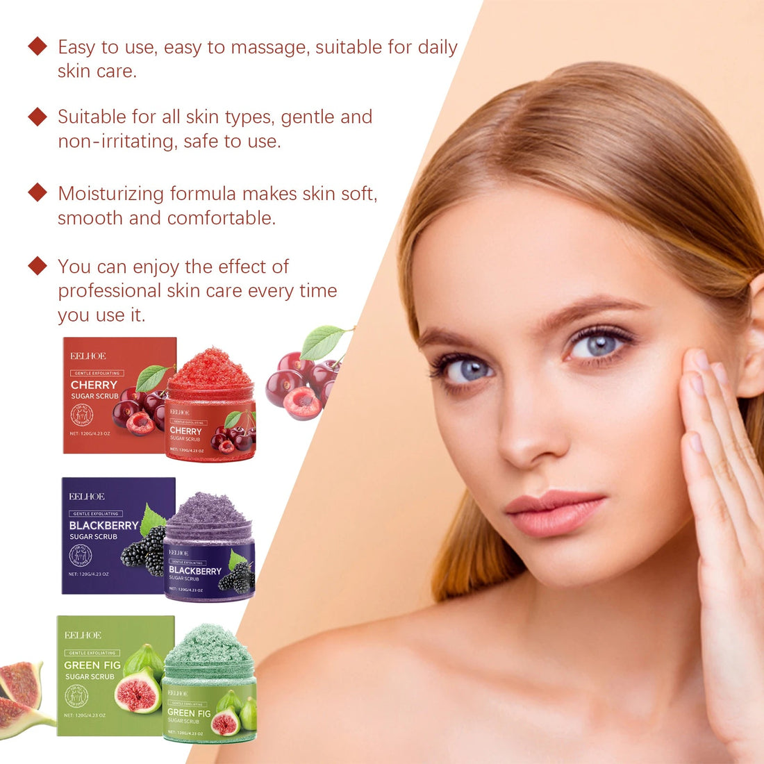 Fruity Body Scrub Gentle Exfoliating Body Wash Remove Dead Skin Brightening Remove Dark Skin Nourish Deep Cleansing Shower Scrub Halalzen