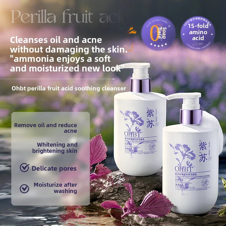 OHBT Perilla Amino Acid Facial Cleanser controls oil, removes acne, deeply cleanses, removes blackheads and shrinks pores Halalzen