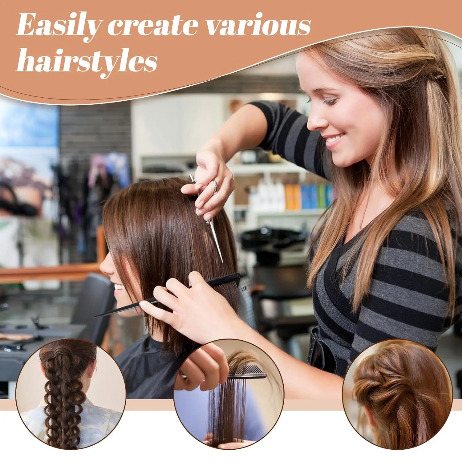 Wholesale 60 Pcs Rat Tail Comb Bulk Hair Styling Comb Plastic Anti Static Heat Resistant Tail Combfor Braiding Hair