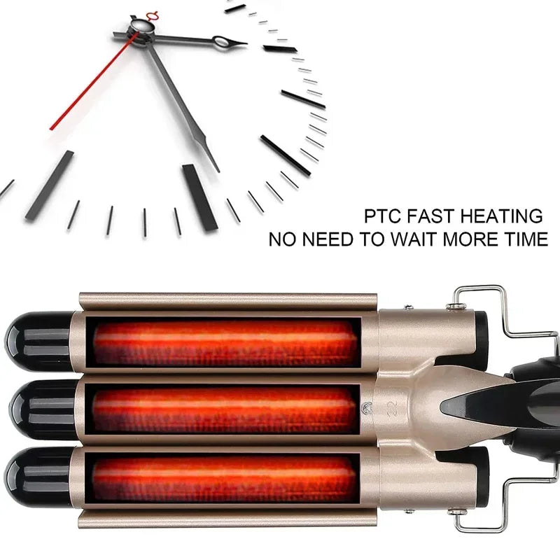 Professional Hair Curling Iron Ceramic Triple Barrel Hair Curler Irons Hair Wave Waver Styling Tools Hair Styling Appliances Halalzen