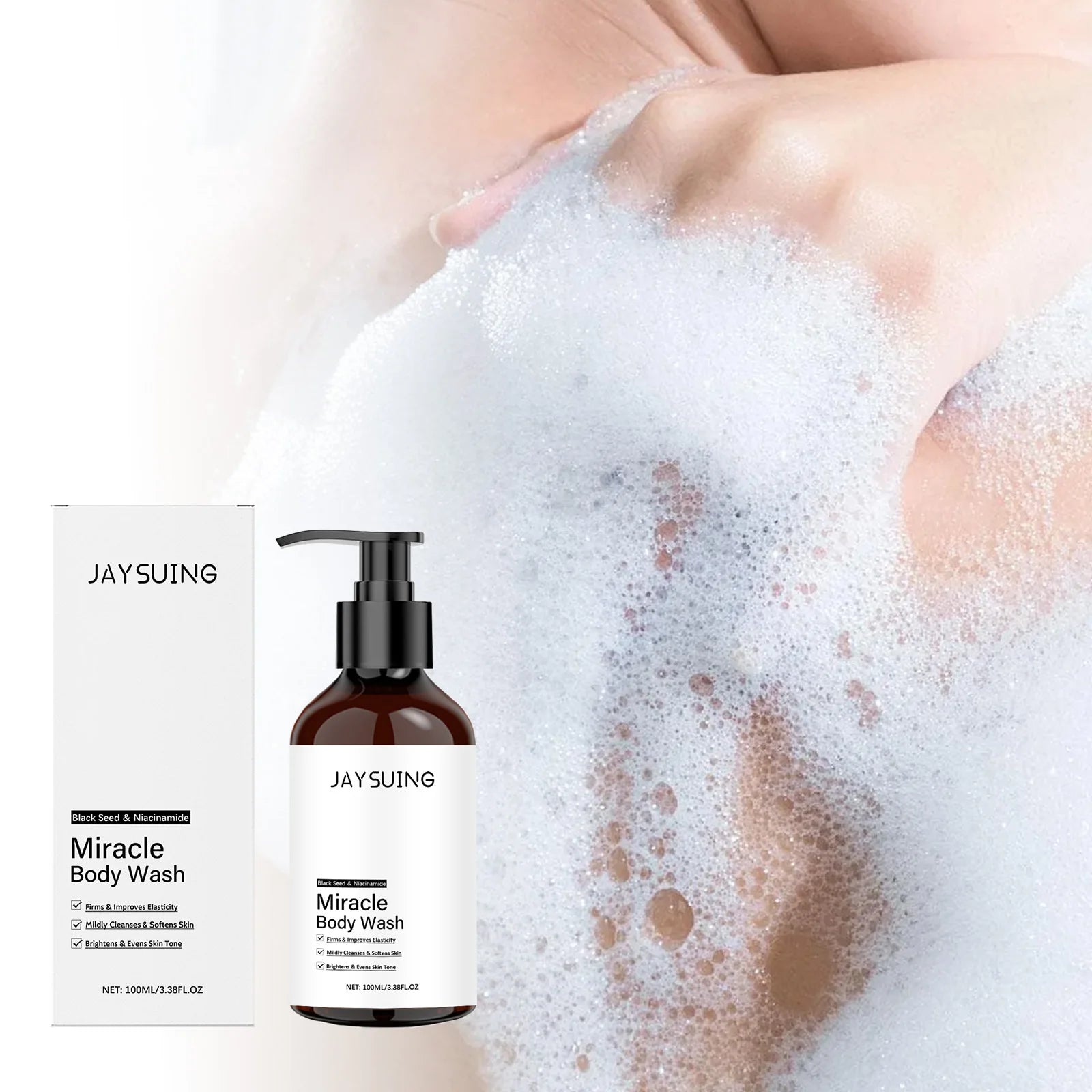 Niacinamide Shower Gel White Skin Smoothing Daily Cleansing Remove Dirt Rich Foam Lasting Hydrate Refresh Body Wash Skin Care Halalzen