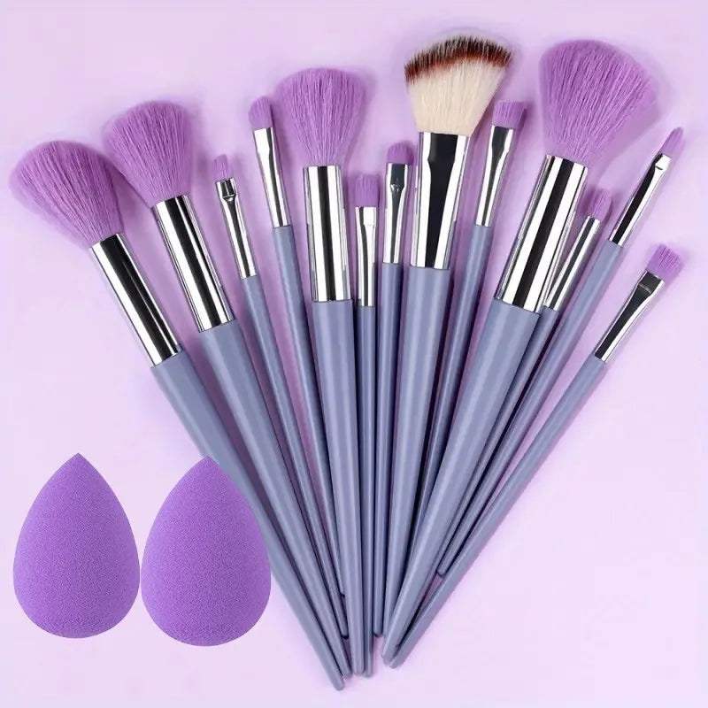 13Pcs Soft Fluffy Makeup Brushes Set for Cosmetics Foundation Blush Powder Eyeshadow Kabuki Blending with Makeup Sponge Egg