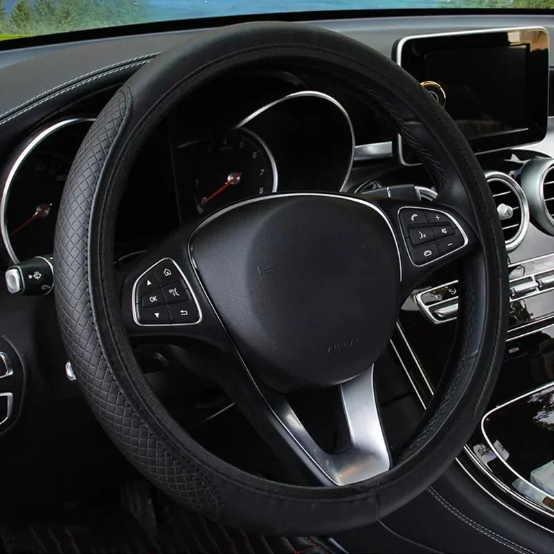 Car Steering Wheel Cover Skidproof Auto Steering- Wheel Cover Anti-Slip Embossing Leather Car-styling Car Accessories