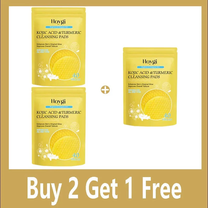 Turmeric Kojic Acid Cleansing Pads Exfoliating Pads Facial Sponges For Cleansing Exfoliating Daily Cleansing Skin Care Tools Halalzen