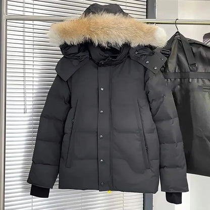 Mens Jacket Designer Puffer Jacket Women Wyndham Wolf Skin Collar Parka Winter Fashion Outdoor Warm Windproof Coat XS-2XL