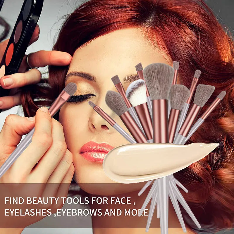 13Pcs Makeup Brushes Set Soft Fluffy Eye Shadow Highlighter Concealers Brush Blush Loose Powder Brush Blending Women Beauty Tool