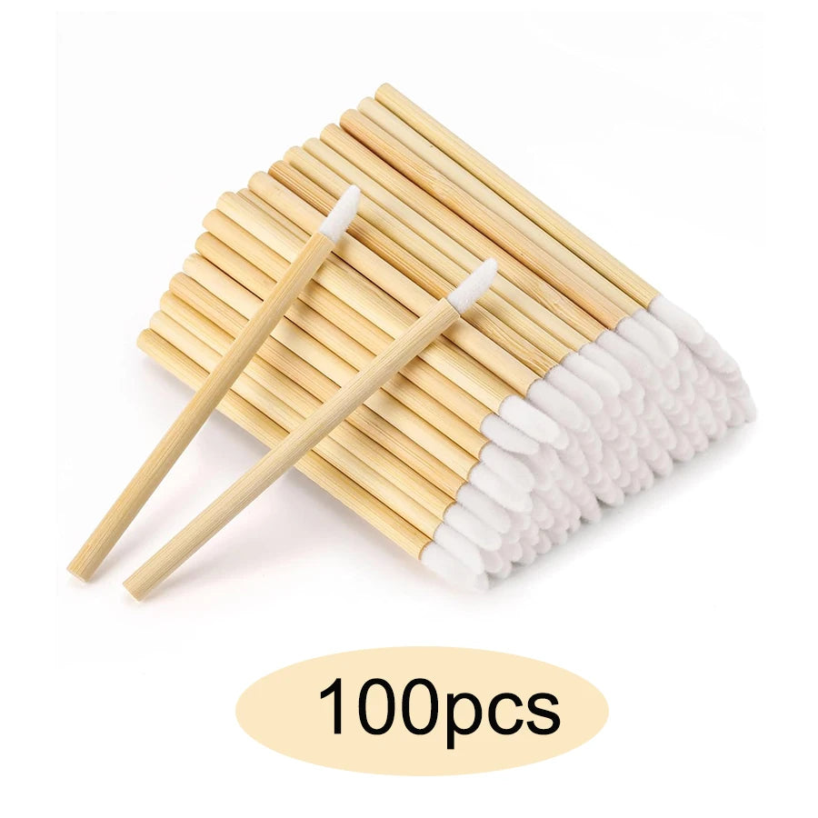 50/100/300pcs Eyebrow Eyelash Brushes Wooden Eyelash Spoolies Mascara Wands Lip Applicator for Eyelash Extension Makeup Tool
