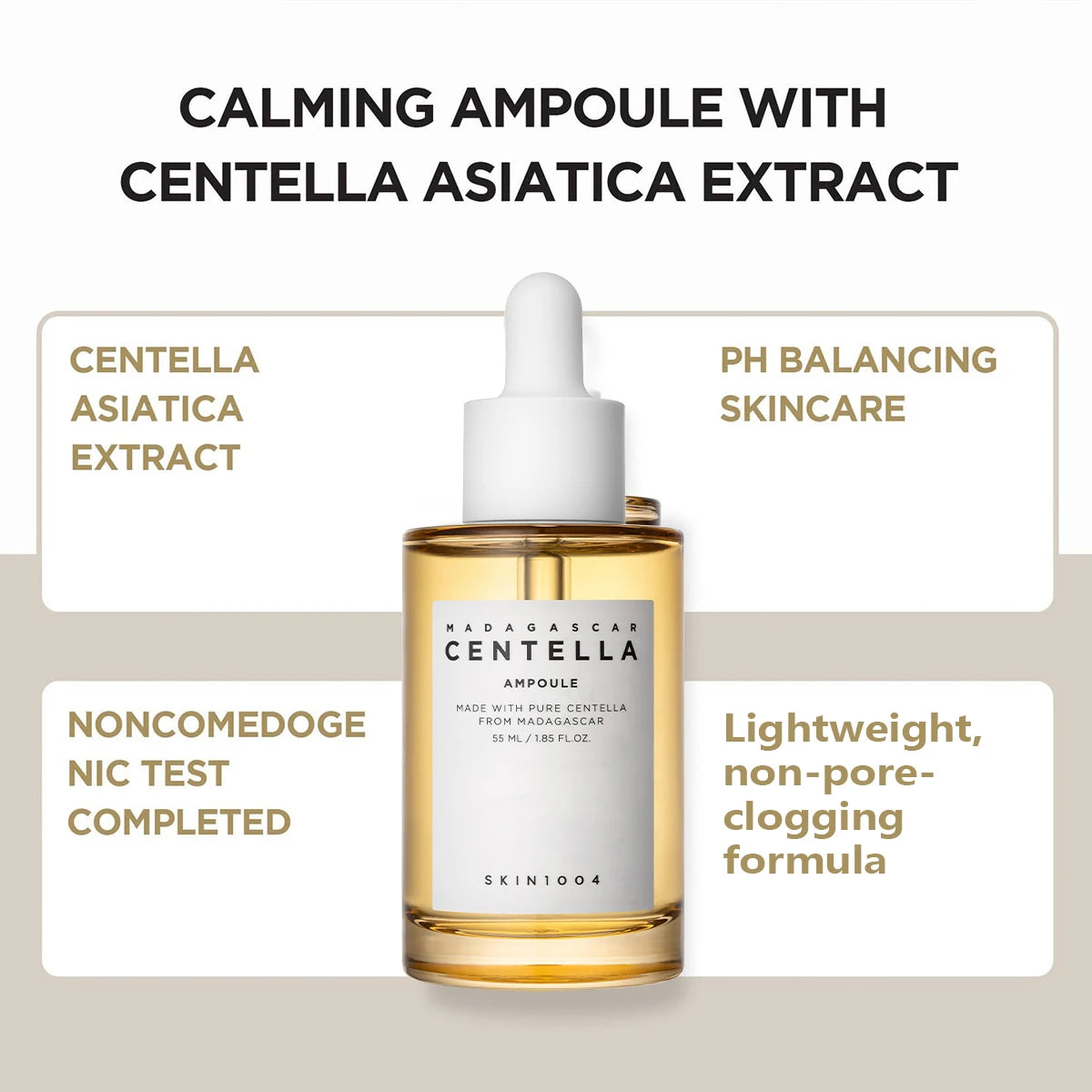 SKIN1004 Madagascar Centella Ampoule 55ml,Calming&Refreshing,Smoothing Red Tones,Invisible&Clean,Korean Skincare,Korean Makeup Halalzen