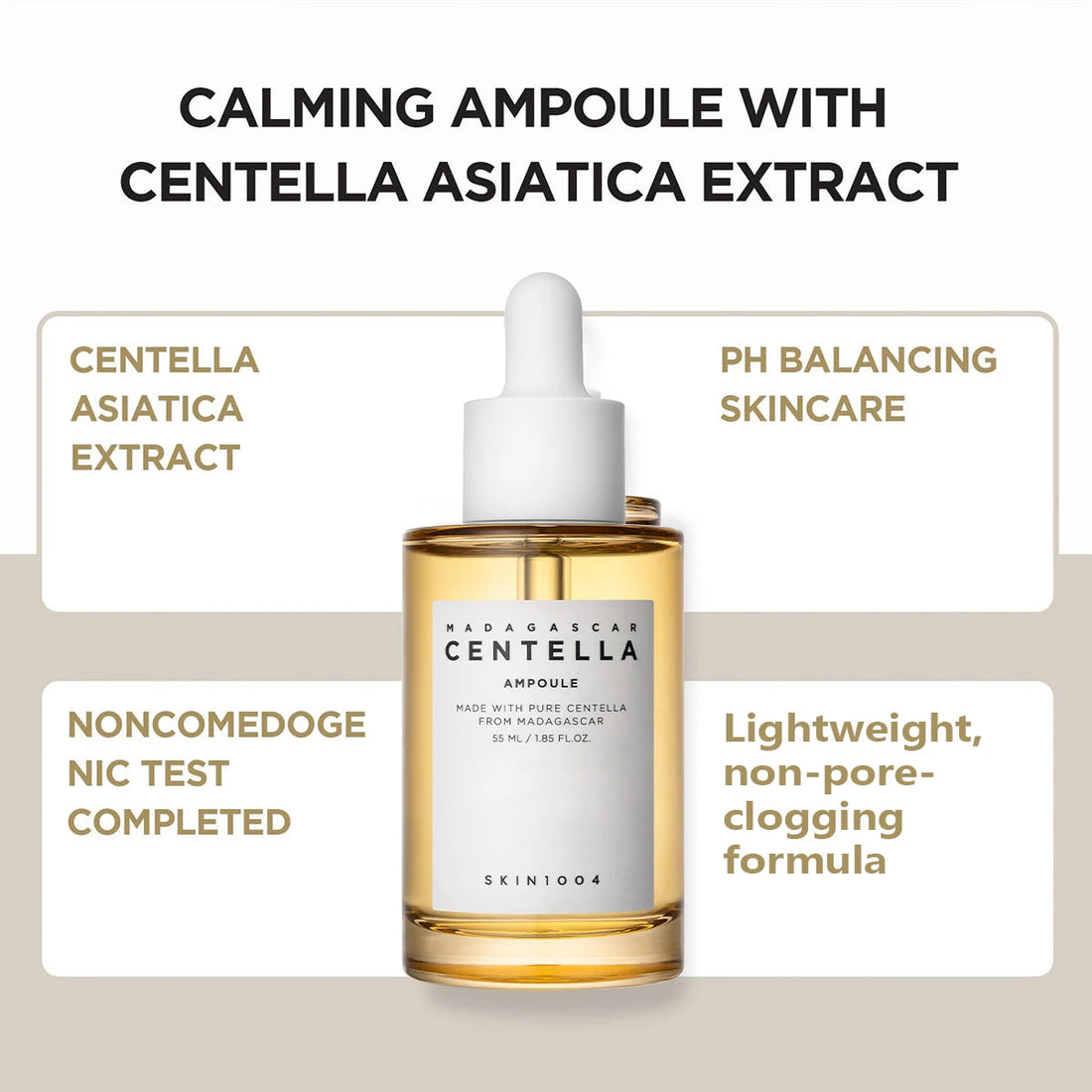 SKIN1004 Madagascar Centella Ampoule 55ml,Calming&Refreshing,Smoothing Red Tones,Invisible&Clean,Korean Skincare,Korean Makeup Halalzen