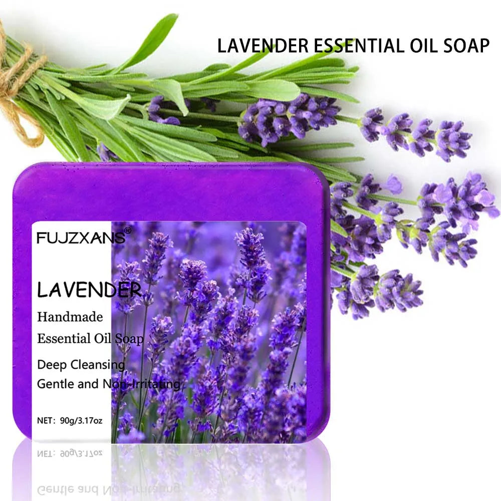 90g FUJZXANS Handmade Essential Oil Soap Bars - Rose, Jasmine, Green Tea, Calendula, Osmanthus, Lavender, Lemon - 7 Long-Lasting Halalzen