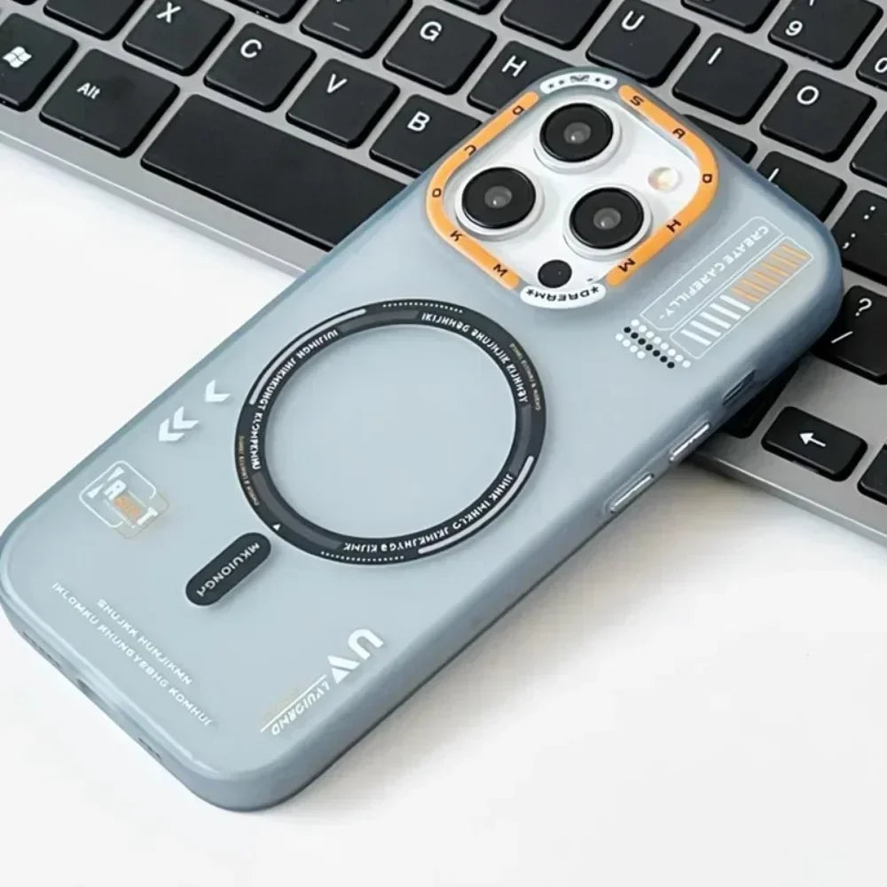 Matte Magnetic Phone Case For iPhone 16 15 13 12 14 Pro Max Magsafe Wireless Charge Frosted Back Metal Lens Frame Buttons Cover