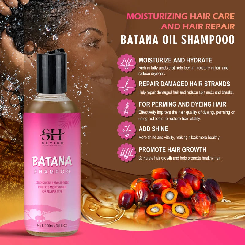 Batana Hair Growth Shampoo Conditioner Set Anti Hair Loss Treatment for Men Women Fast Thicken Regrowth Oil Beauty Health SEVICH Halalzen