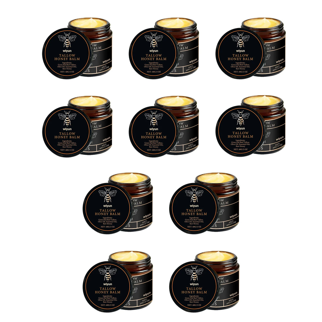Organic Grass Fed Beef Tallow Balm Raw Honey Moisturizing Soft Improve Elasticity Long-Lasting Smooth Hydrating Cream Skin Care