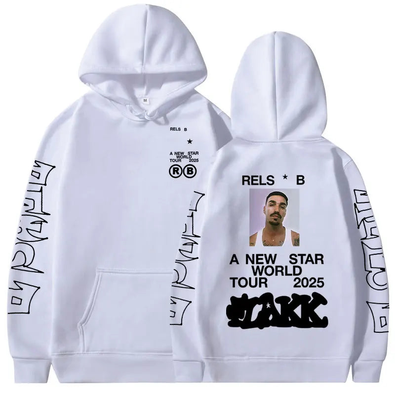 Rapper  Rels B A New Star World Tour 2025 Hoodies Men Women Clothing Fashion Hip Hop Sweatshirts Oversized Long Sleeve Pullovers